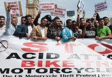 MP demands Theresa May to stop motorcycle crime. Motorcycle crime protestors