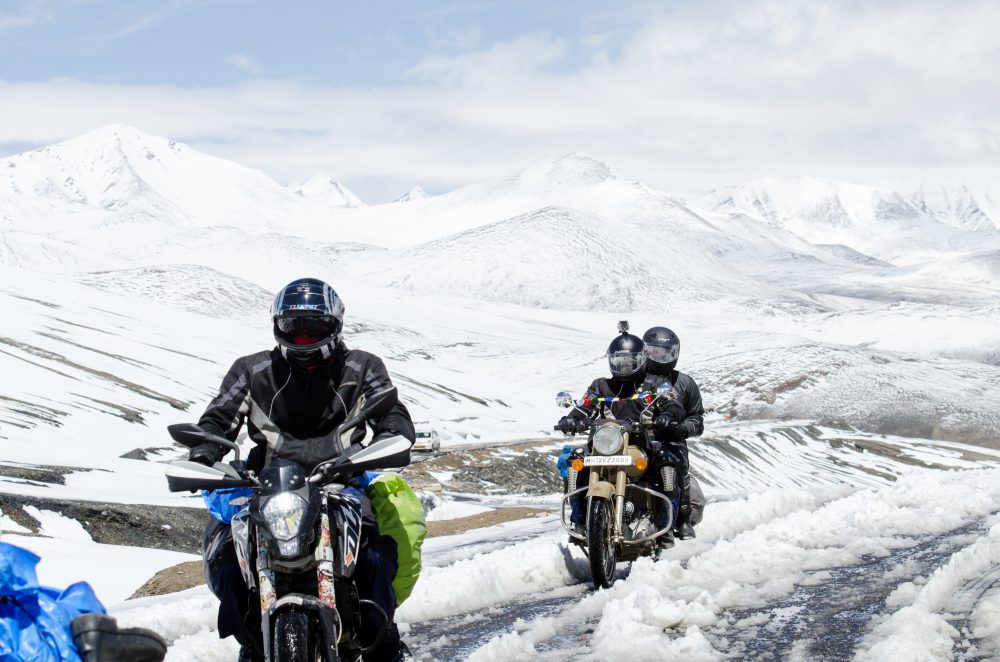 Motorcycle in winter